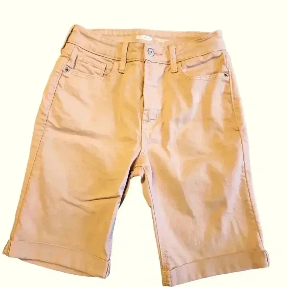 Old Navy Bermuda High Rise Shorts Size 0 Dark Orange/Pink Color